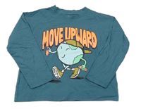 Modrozelené triko s planetou Zara