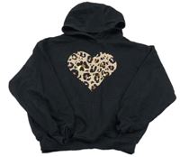 Černá mikina se srdíčkem a kapucí George 