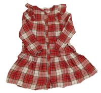 Červeno-bílé kostkované košilové šaty H&M