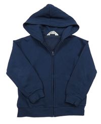 Tmavomodrá propínací mikina s kapucí H&M