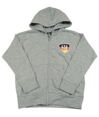 Šedá propínací mikina s nápisem a kapucí Crivit 