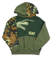 Khaki-army mikina Jurský Svět s kapucí M&S