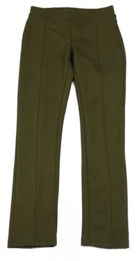 Olivové legíny s puky Fame