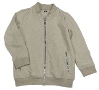 Béžovo-bílá vzorovaná propínací mikina F&F