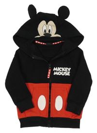 Černo-červená propínací mikina s kapucí - Mickeym Disney