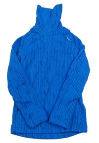 Kobaltově modro-tmavomodré vzorované funkční spodní triko s rolákem Decathlon