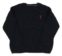 Tmavomodrý svetr s logem Next 