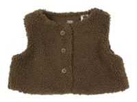 Hnědá huňatá podšitá vesta F&F