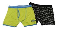 2x Černé vzorované + limetkové boxerky 