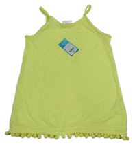 Nové - Neonově žlutý top s bambulkami Matalan