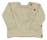 Smetanový svetr s dirkovaným vzorem Tu