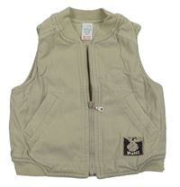 Béžová plátěná zateplená vesta s losem Adams