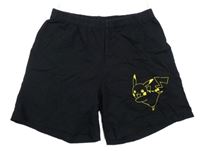 Černé bavlněné kraťasy s Pikachu 