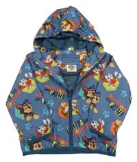 Modrošedá šusťáková jarní bunda s Paw Patrol a kapucí Nickelodeon