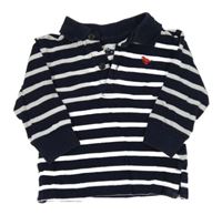 Tmavomodro-bíllé pruhované polo triko Next