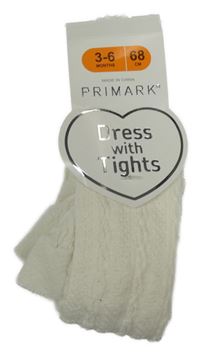 Nové - Bílé vzorované punčocháče Primark
