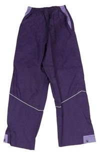 Lilkovo-fialové šusťákové nepromokavé funkční kalhoty + sáček crivit