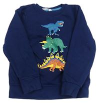 Tmavomodrá mikina s dinosaury H&M