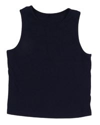 Tmavomodrý žebrovaný crop top George