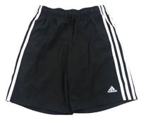 Černé šusťákové funkční sportovní kraťasy Adidas