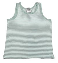 Mentolovošedo-bílý pruhovaný crop top alive
