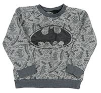 Šedo-tmavošedá melírovaná mikina s Batmanem