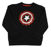 Černá mikina se znakem z překlápěcích flitrů - Avengers zn. H&M