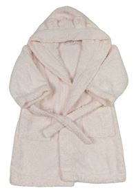 Světlerůžový froté župan s kapucí The Little White Company