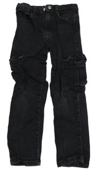 Černé cargo skinny rifle ZARA