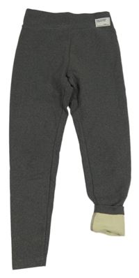 Tmavošedé melírované thermo legíny s nášivkou SHEIN