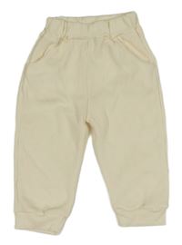 Smetanové žebrované tepláky 