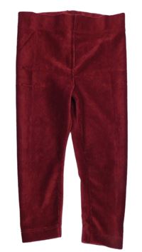 Vínové žebrované sametové legíny Firetrap