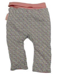 Šedo-růžové puntíkaté melírované zateplené turecké tepláky Liegelind