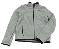 Šedá melírovaná fleecová funkční mikina s logem Quechua