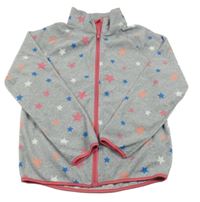 Šedá melírovaná fleecová propínací mikina s hvězdičkami H&M