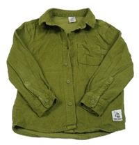 Khaki manšestrová košile s nášivkou little kids