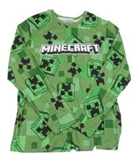 Khaki-zelené pyžamové triko s Minecraft PRIMARK