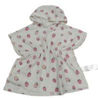 Bílá froté pončo osuška s jahůdkami a kapucí PRIMARK