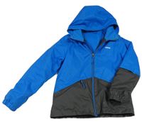 Cobaltově modro-černá šusťáková funkční přechodová bunda s kapucí Wed'ze