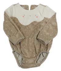 Hnědo-smetanové puntíkaté sametové body M&S