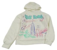 Smetanová mikina s potiskem a kapucí PRIMARK