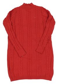 Červené žebrované/vzorované úpletové šaty SHEIN