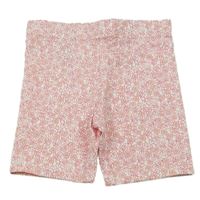 Smetanovo-růžové legínové kraťasy s květy a větvičkami Cynthia Rowley