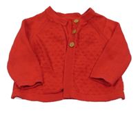 Červený vzorovaný propínací svetr Nutmeg