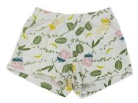 Bílé kraťasy s Peppa Pig a lístečky a banány
