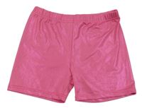 Tmavorůžové třpytivé elastické legínové kraťasy