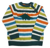 Pruhovaný svetr s dinosaurem Mothercare