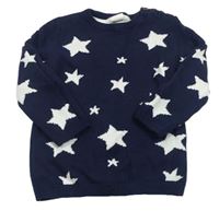Tmavomodrý svetr s hvězdami H&M