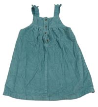 Modrozelené manšestrové šaty M&S