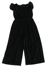 Černý třpytivý sametový slavnostní culottes overal George
